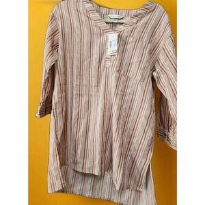 NWT C.J. Banks Womens 3/4 Sleeve Colorful V Neck Top Blouse Shirt Small A126